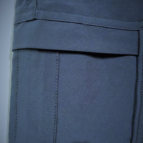 Silky Navy Blue Capri Pants SIZE 14 by INTRO love the fit STRETCH CARGO - Picture 2 of 7
